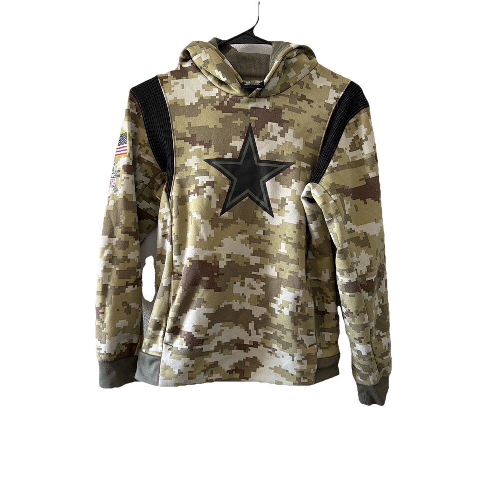 Dallas Cowboys Nike Hoodie Boys Medium Green Salute To Service NFL Sweatshirt